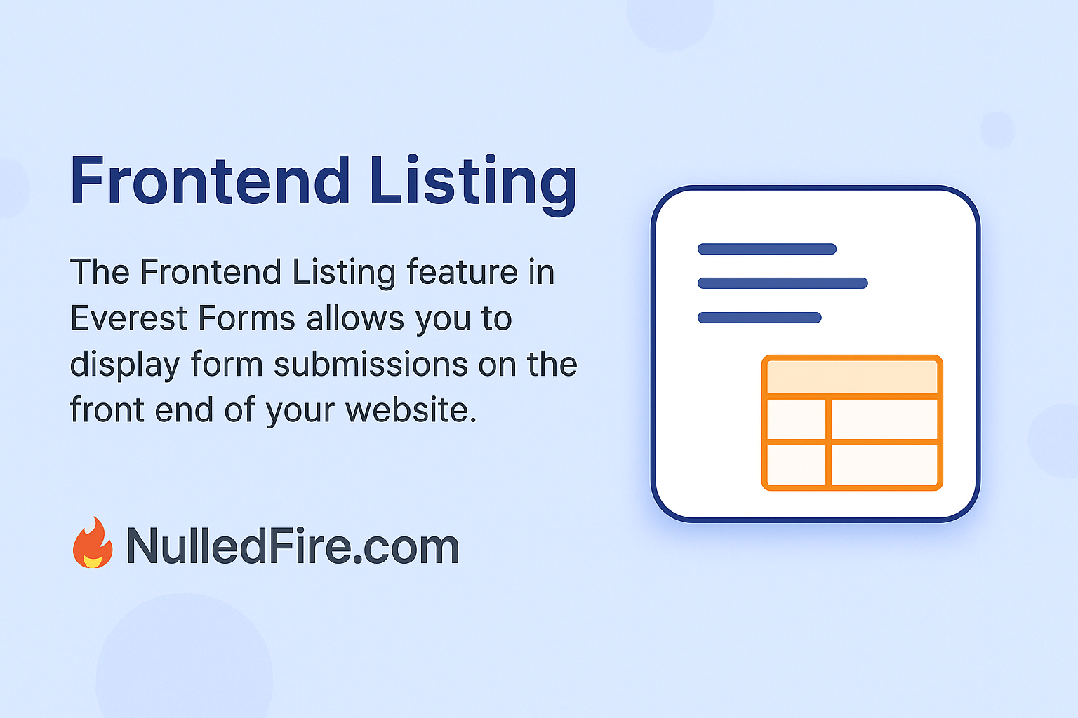 Everest Forms - Frontend Listing