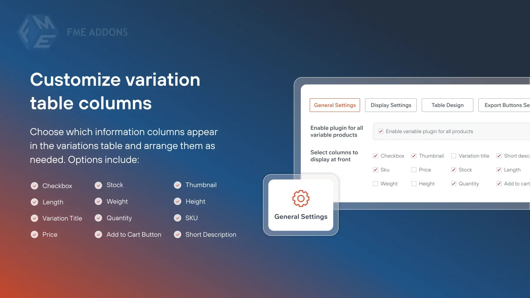 Product Variations Table for WooCommerce