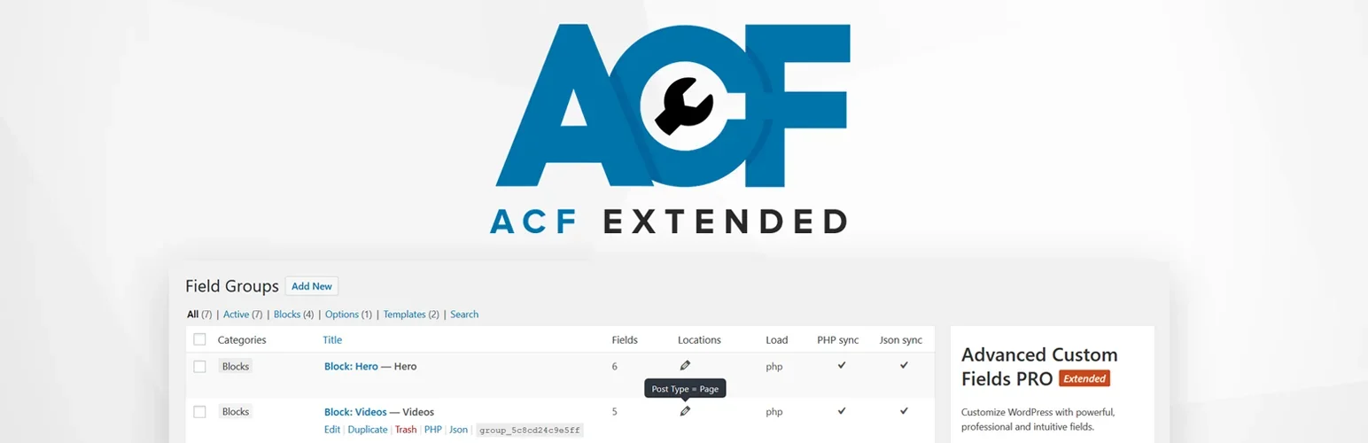Advanced Custom Fields: Extended PRO